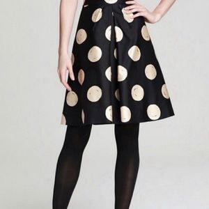 NWT Kate Spade Skirt The Rules Holly Skirt - Black & Cork Polka Dots - Size 6